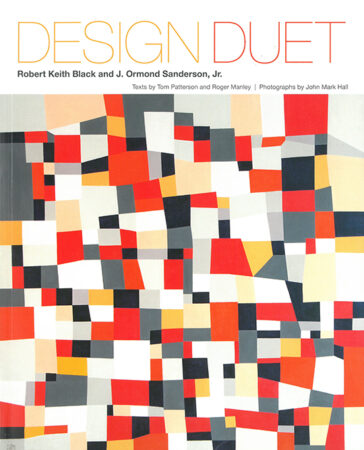 Design Duet cover featuring an abstract design in gray, red, yellow, white and black alternating polygonal shapes, mostly rectangles