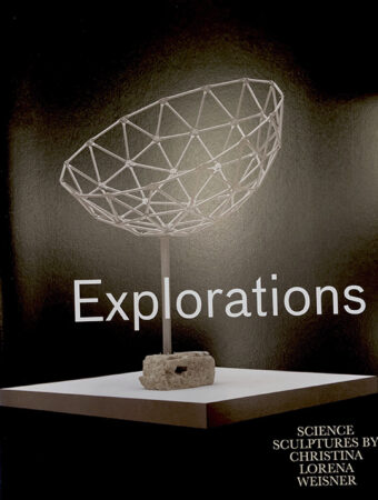 Explorations catalog, featuring Weisner's sculpture that resembles a radio telescope dish