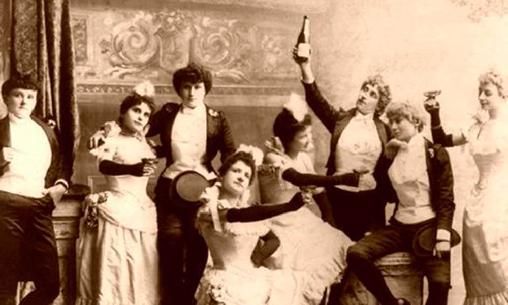 vintage photo of saloon girls