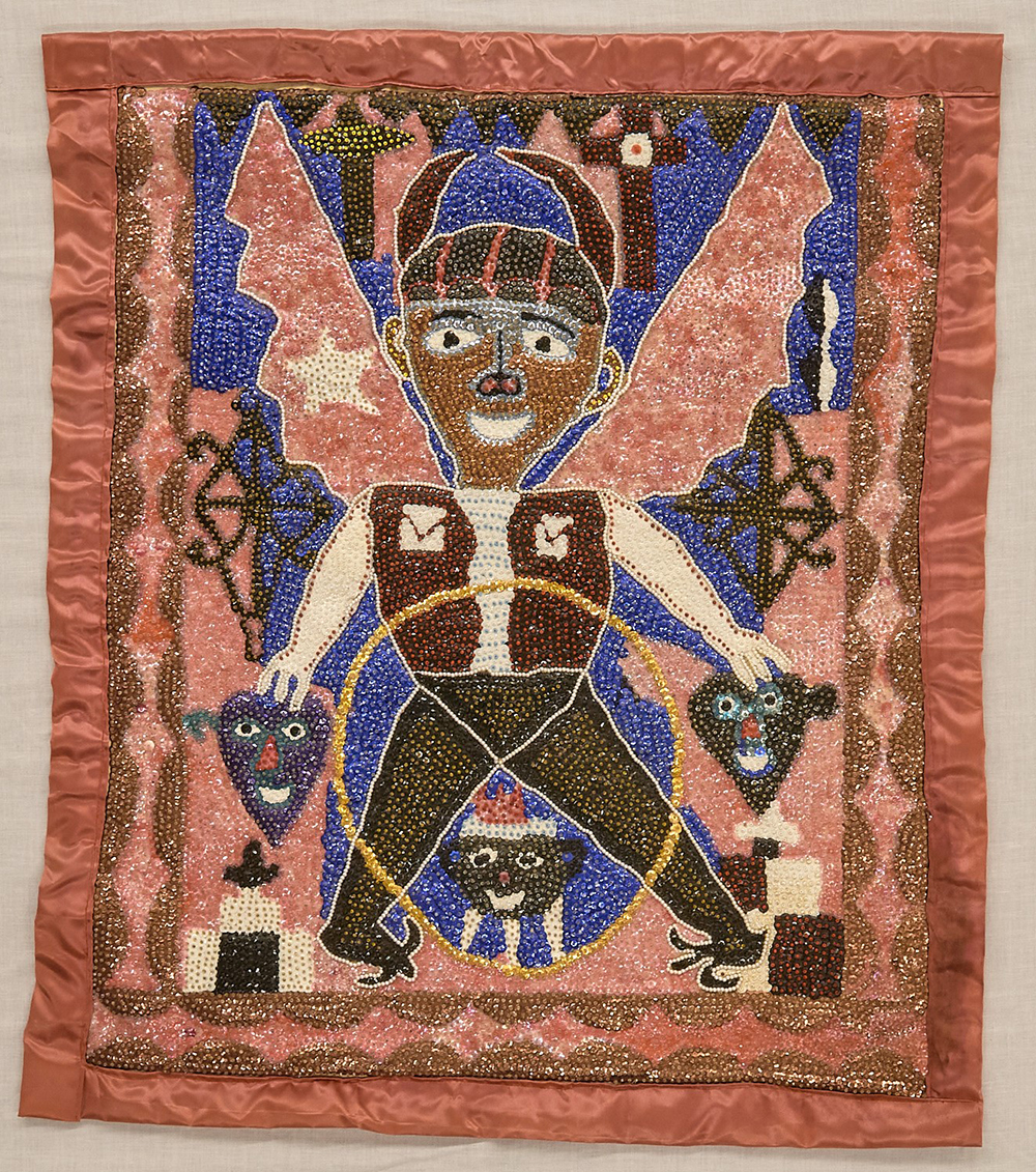 Sequined and beaded vodou (or voodoo) flag